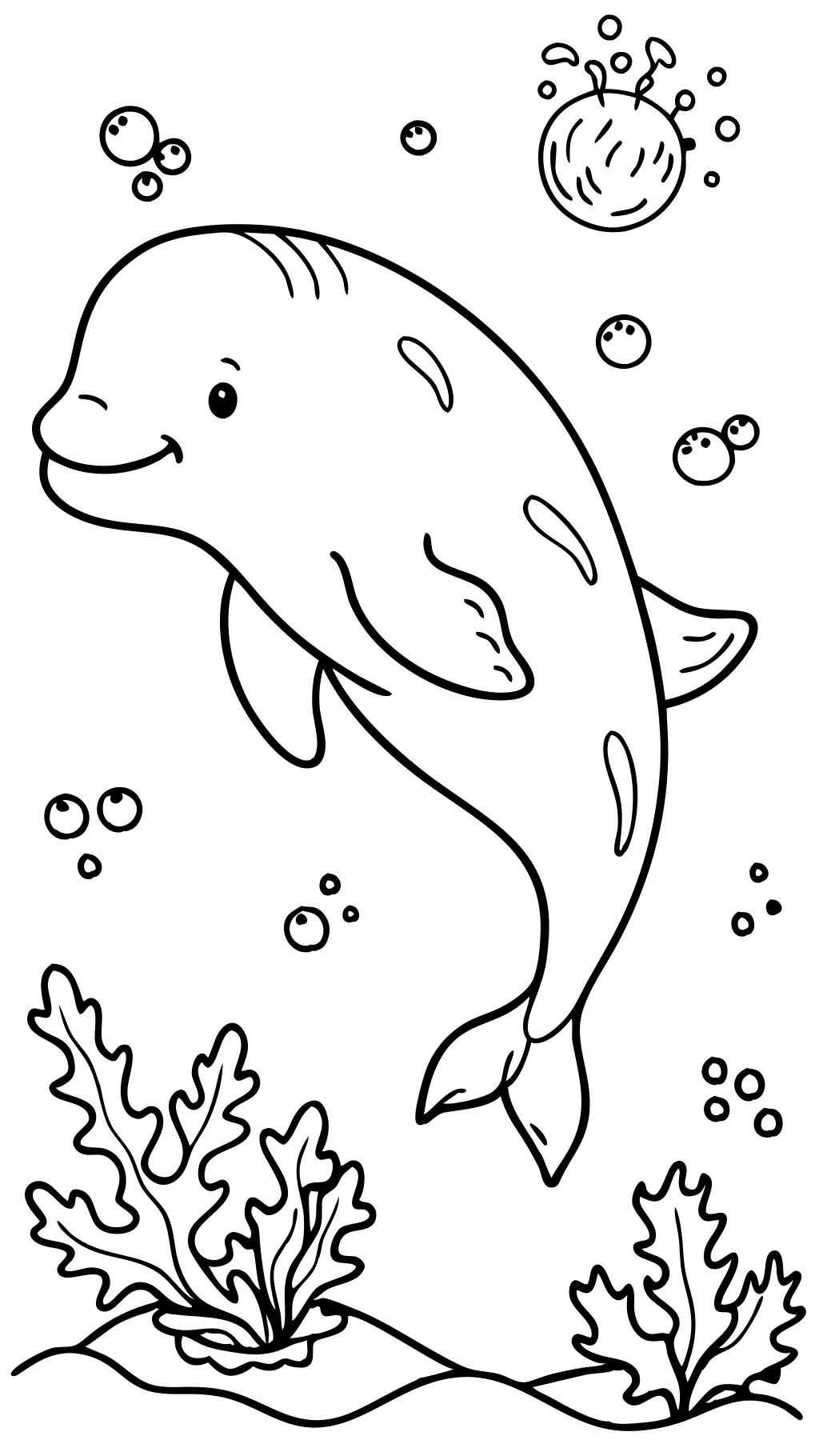 beluga whale coloring page